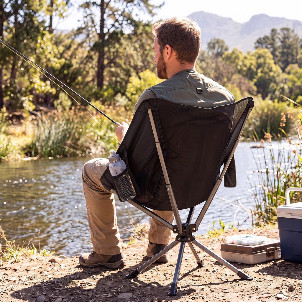 COSTWAY Campingstuhl faltbar Ultraleicht, Angelstuhl 360°