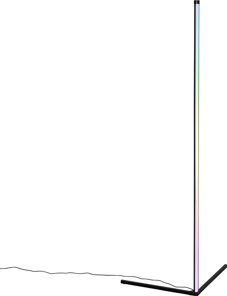 QAZQA - Design Schwarze Stehleuchte I Stehlampe I Standleuchte I Lampe I Leuchte inkl. LED mit RGB und Fernbedienung - Carla Dimmer I Dimmbar I Woh...