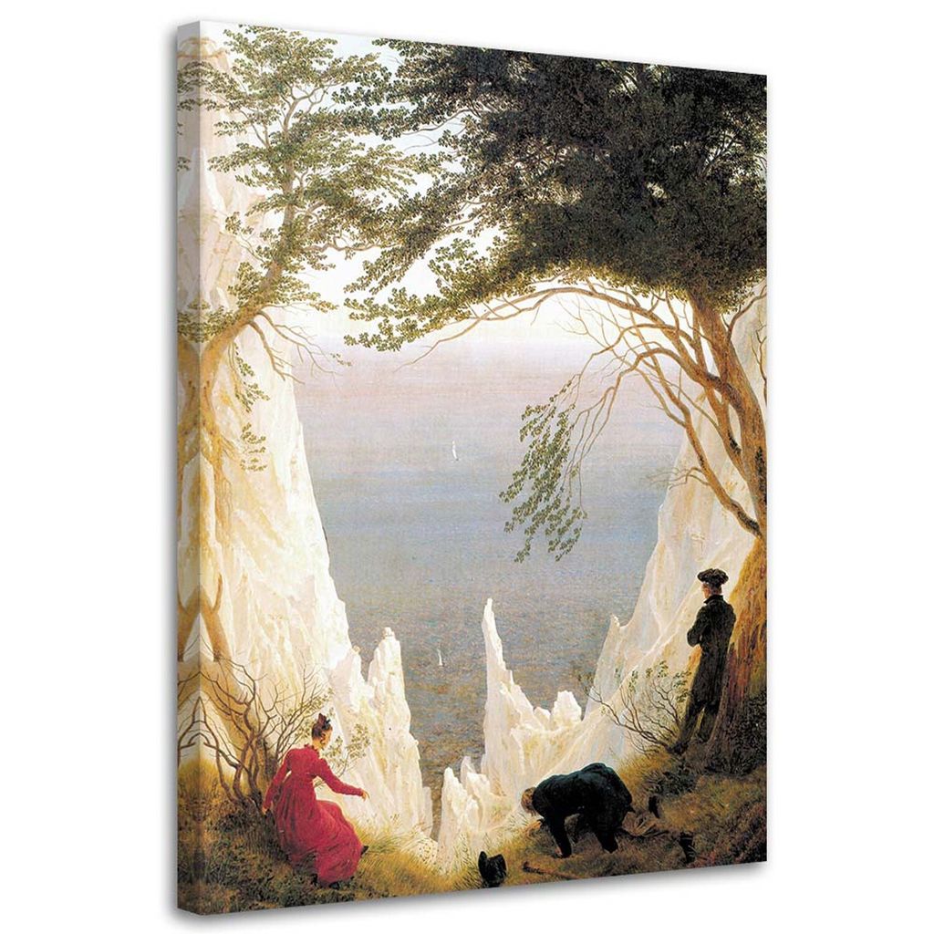 Leinwandbild kreidefelsen auf rügen - c. d. friedrich reproduktion 80x120 cm Feeby grau wandbild bereit zum aufhängen