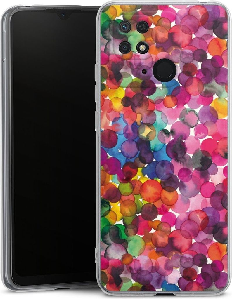 DeinDesign Handyhülle für Xiaomi Redmi 10C Silikon Hülle Case Smartphone Schutzhülle Punkte Wasserfarbe bunt