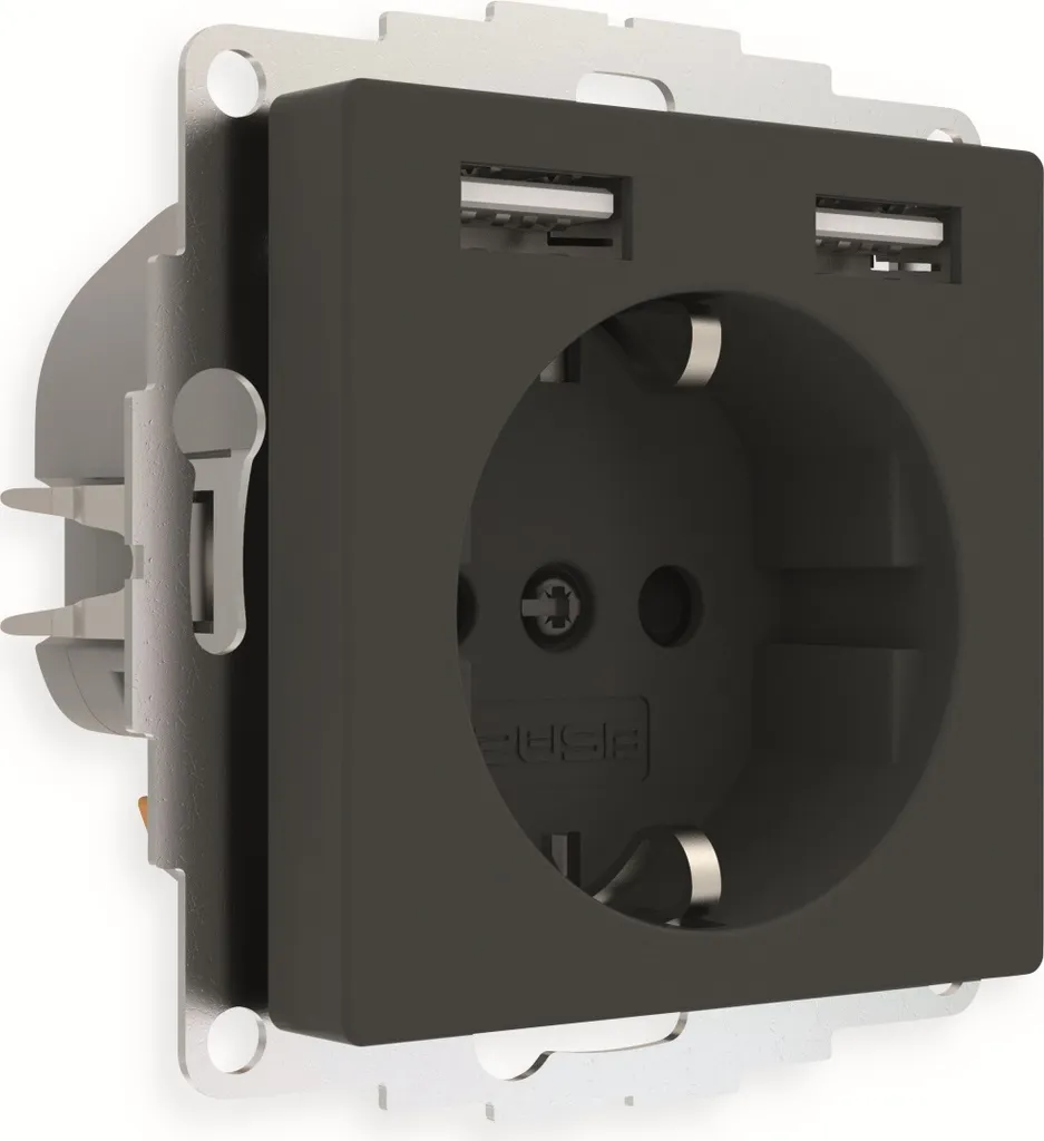 Chargeur mural 2USB inChargePRO AA 12W 2,4A : finition gris anthracite