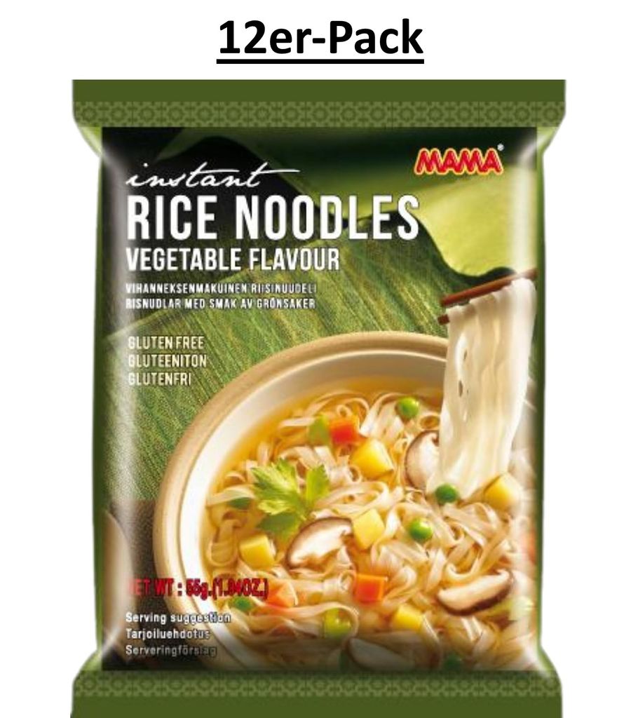 12er-Pack MAMA Instant Reisnudeln Gemüse 55g