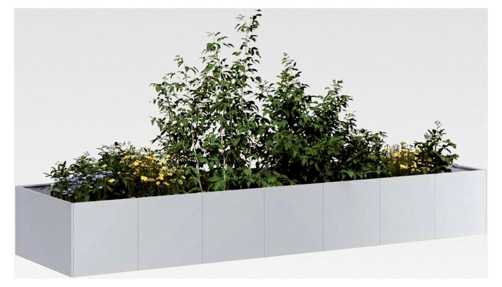 Pflanzkübel 280x80x40 cm aus verzinktem Stahl, Hochbeet für Gemüse und Blumen auf Balkon, Terrasse und im Garten