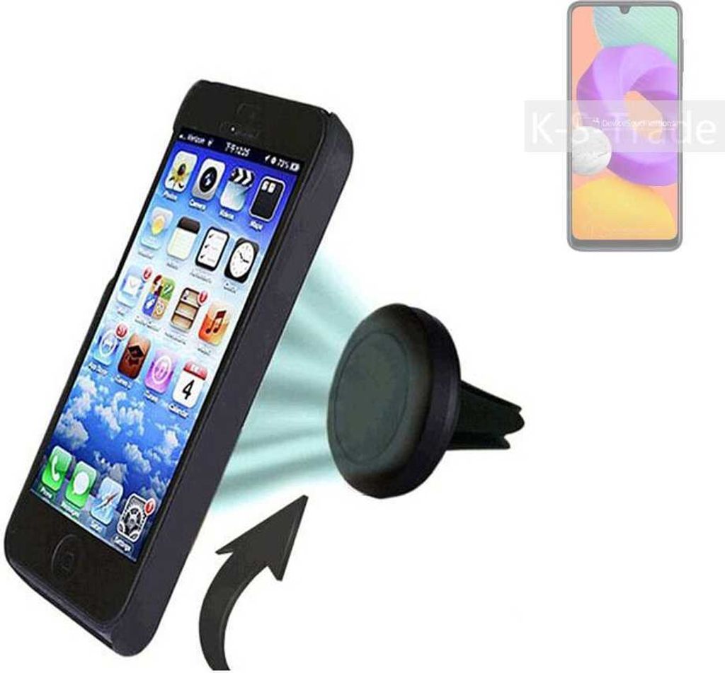 K-S-Trade Kompatibel mit Samsung Galaxy M22 Auto Handy Halterung KFZ Halter Lüftungsgitterhalterung Air Vent mount Smartphone Halter