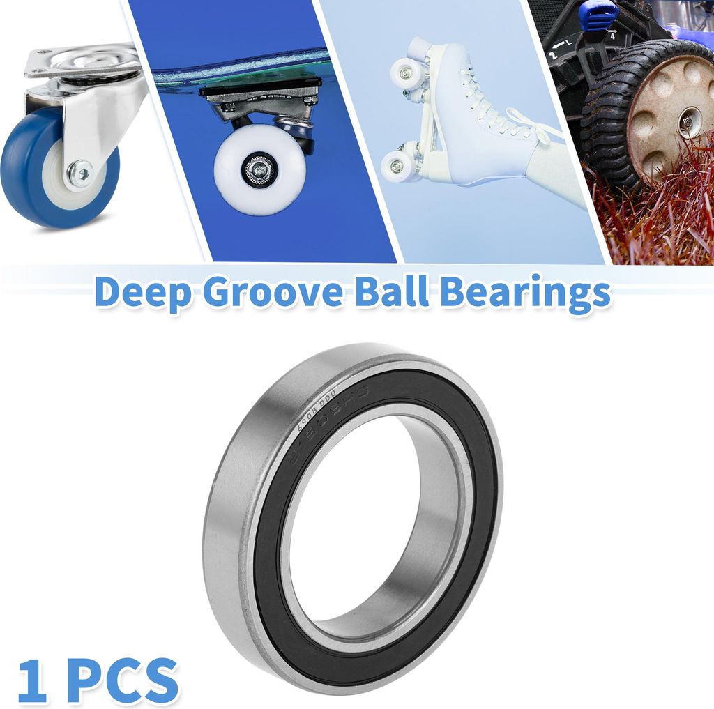 6908DDU Rillenkugellager P0 40x62x12mm Geschmierte Lager Doppelgummilippe Schwarz Silberfarben Scooter Skateboard Rad