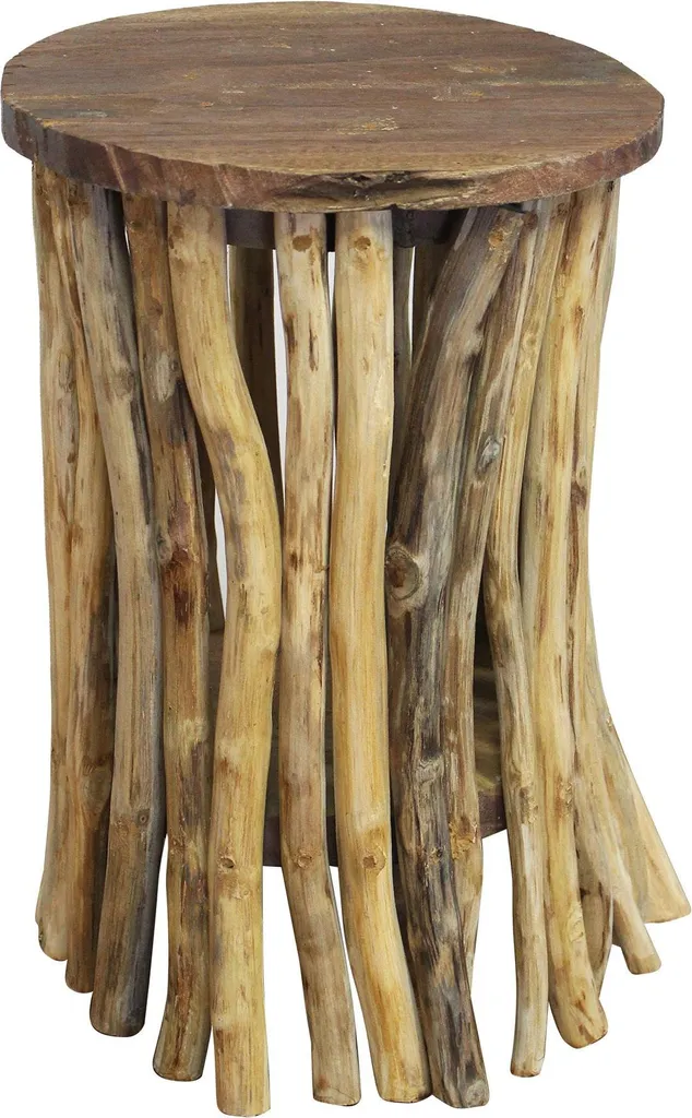Tavolino da Salotto Milani Home in Teak Marrone | 30x30x45 h