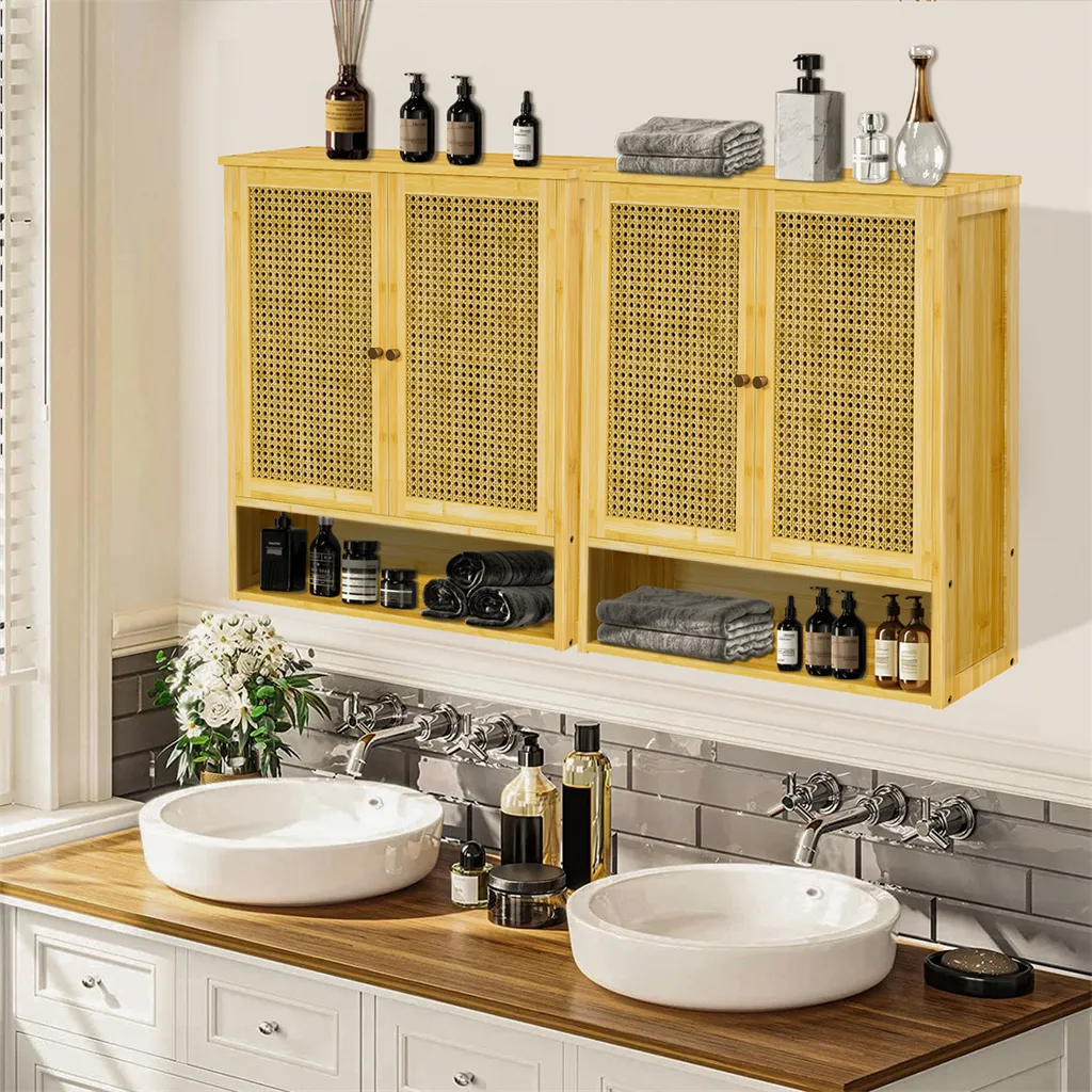 Armadietto Pensile Wisfor in Bambù: Mobile da Bagno Design Scandinavo - 7