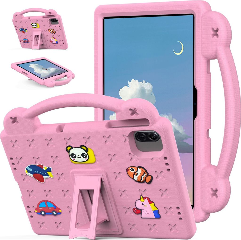 Schutzhülle für Honor Pad X8a Niedliche Hülle für Kinder, Stoßfest mit Griff und Ständer Pink