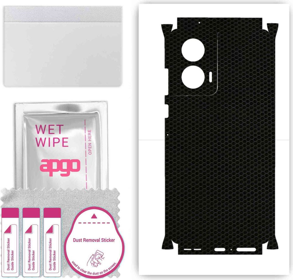 apgo Rückseite + Seiten Schutzfolie, Skin, kompatibel mit Motorola Edge 50 Fusion, Hinten Displayschutzfolie aus Vinylfolie, kratzfest, einfache M...
