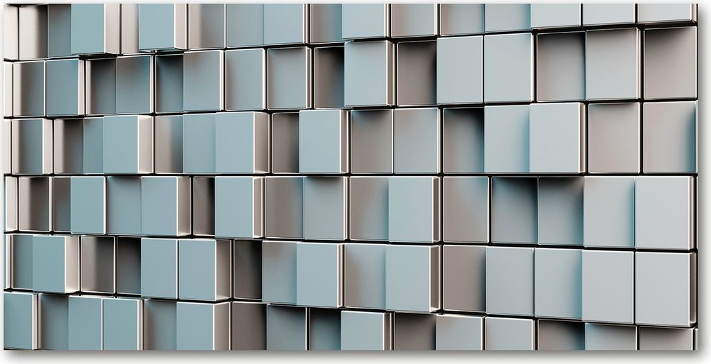 Tulup Küchenrückwand Spritzschutz aus Glas -100x50 -Spritzschutz auf gehärtetes GlasDeko Kunst Würfeln Wand