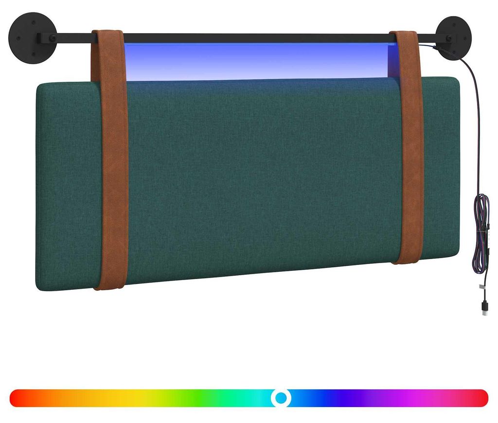 Hängendes Kopfteil Mit LED Licht Dunkelgrün Antikes PU