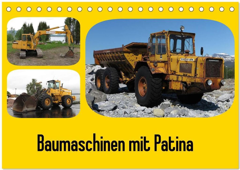 Baumaschinen mit Patina (Tischkalender 2026 DIN A5 quer), CALVENDO Monatskalender