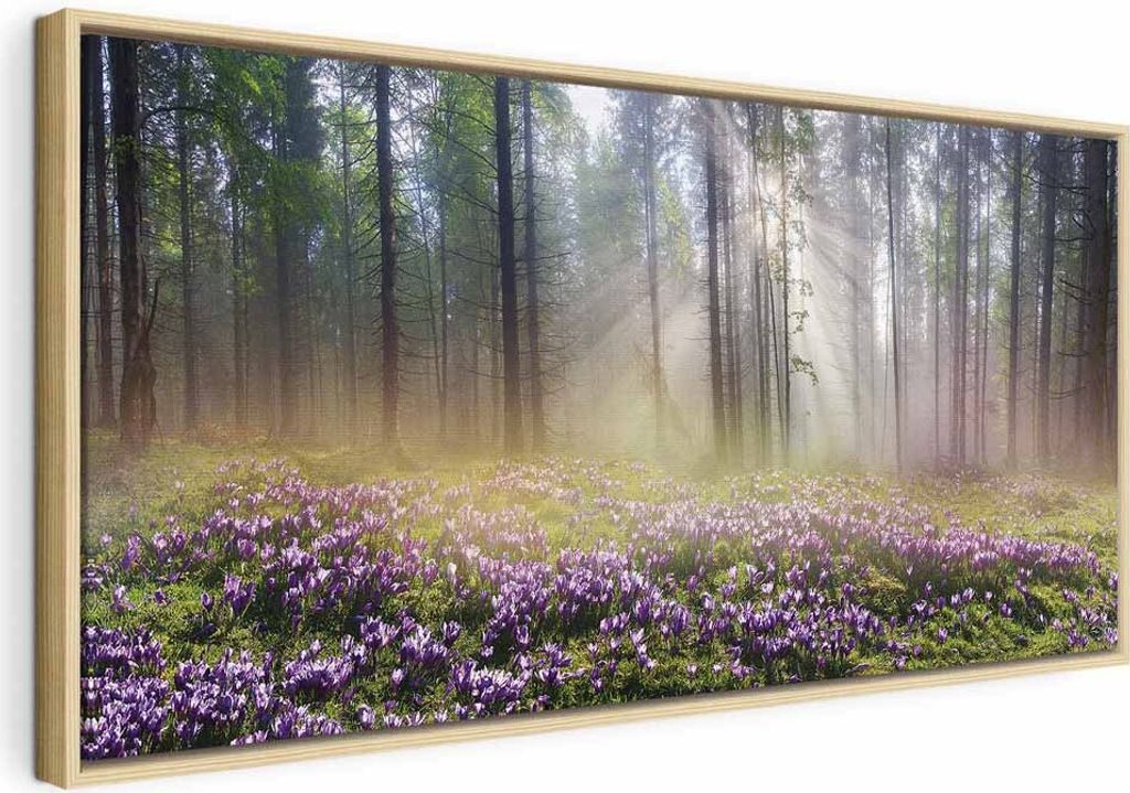 Italienischer Leinwand Leinwandbild - Purple Meadow (1 Part) Wide 100x50 cm Landschaften c-B-0373-b-a