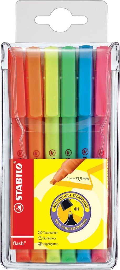 STABILO evidenziatore flash, confezione da 6 pezzi in PP Immagine del prodotto 