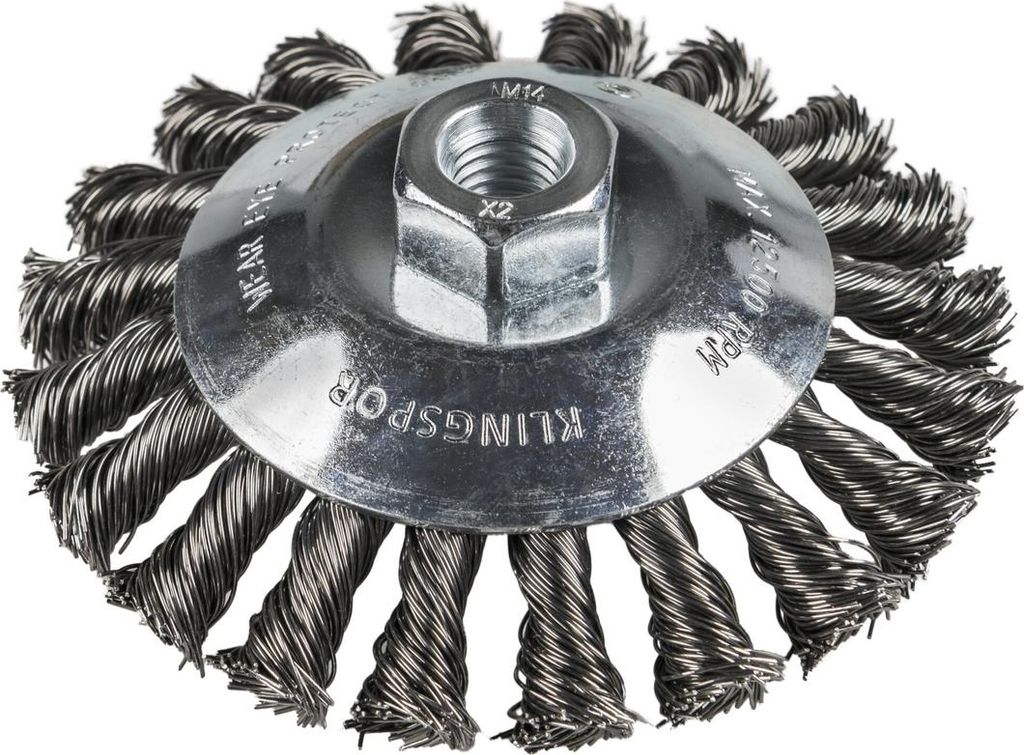 Klingspor BK 600 Z Kegelbürste gezopft Anzahl Reihen 1, 115 mm Gewinde M 14 0,5 Stahl