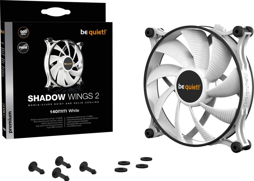 be quiet! Lüfter 140*140*25 Shadow Wings 2 WHITE PWM - 6