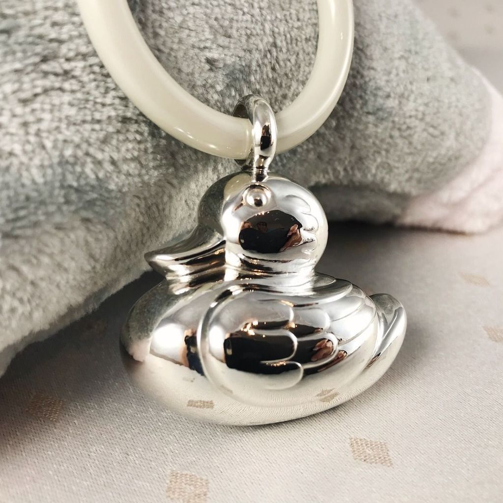 Wilkens Babyrassel Ente Bambino in 925 Sterlingsilber Produktbild 