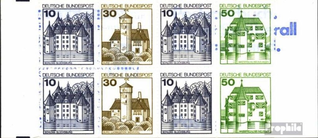 Briefmarken BRD (BR.Deutschland) 1980 Mi MH22ag (kompl.Ausg.) postfrisch Burgen und Schlösser