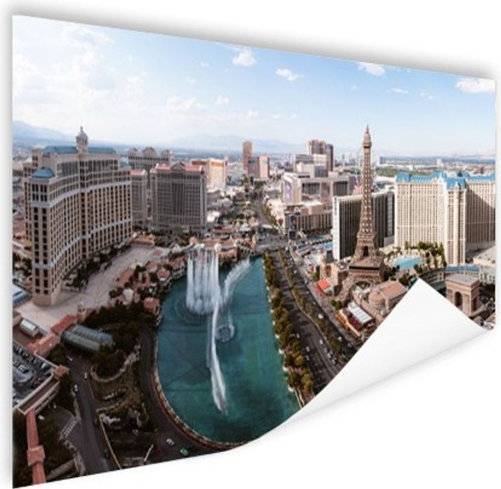 MuchoWow Poster Springbrunnen - Las Vegas - Wolken 150x75 cm - ohne Rahmen