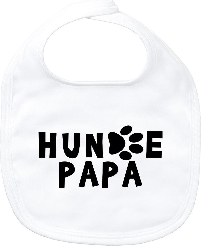 Huuraa Baby Lätzchen Hundepapa Tapse White Klettverschluss Baumwolle Latz Geschenkidee