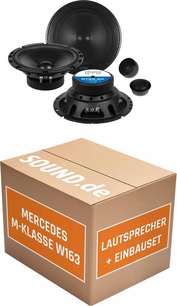 Lautsprecher Boxen Einbaupaket vorne Crunch GTS passend für Mercedes M-Klasse W163 | 2x Tief-Mitteltöner 2x Hochtöner 4x Frequenzweiche