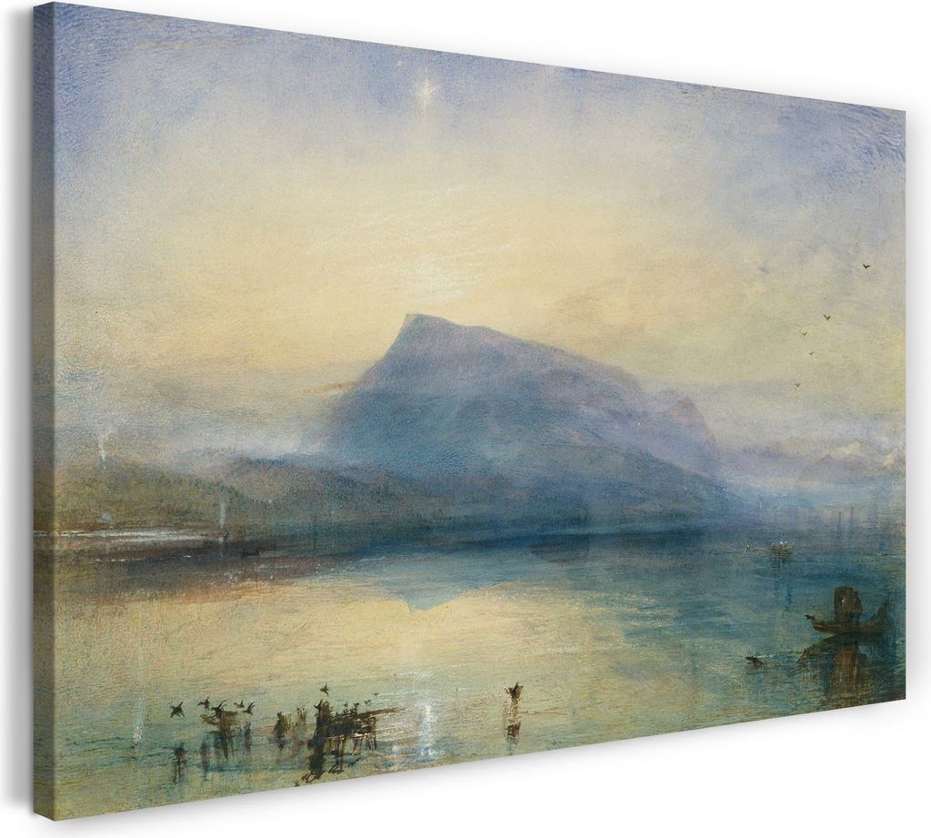 Leinwandbild (100x70cm): William Turner - Snow Storm: Steam-Boat off a Harbour's Mouth, echter Holz-Keilrahmen inkl. Aufhänger, handgefertigt in D...