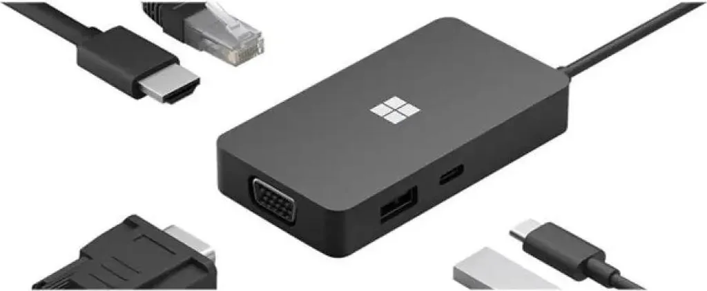 Station d'accueil Microsoft noire avec réplicateur ports USB