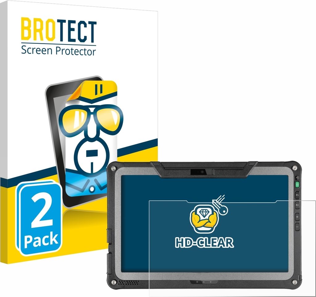 2x Für Getac F110 G6 Schutzfolie BROTECT Displayschutz Display Schutz Folie Klar Transparent