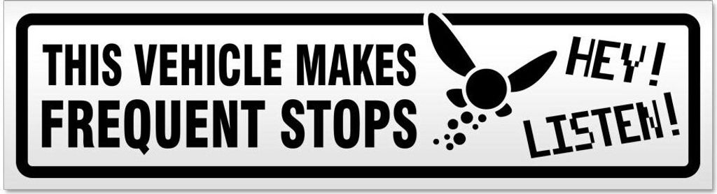 Frequent Stops Hey Listen Magnetschild Schild magnetisch - 30cm Schwarz - Magnetfolie für Auto PKW Kfz