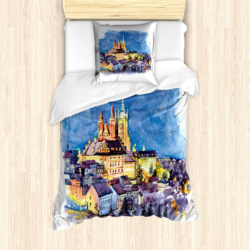 ABAKUHAUS Beach Dire Lenzuolo con Angoli, Portami all'oceano, Comodo e Morbido Tessuto Decorativo da Letto Tasca Elastica a Tutto Tondo, 90 cm x 200 cm, Charcoal Grey Cadet Blu
