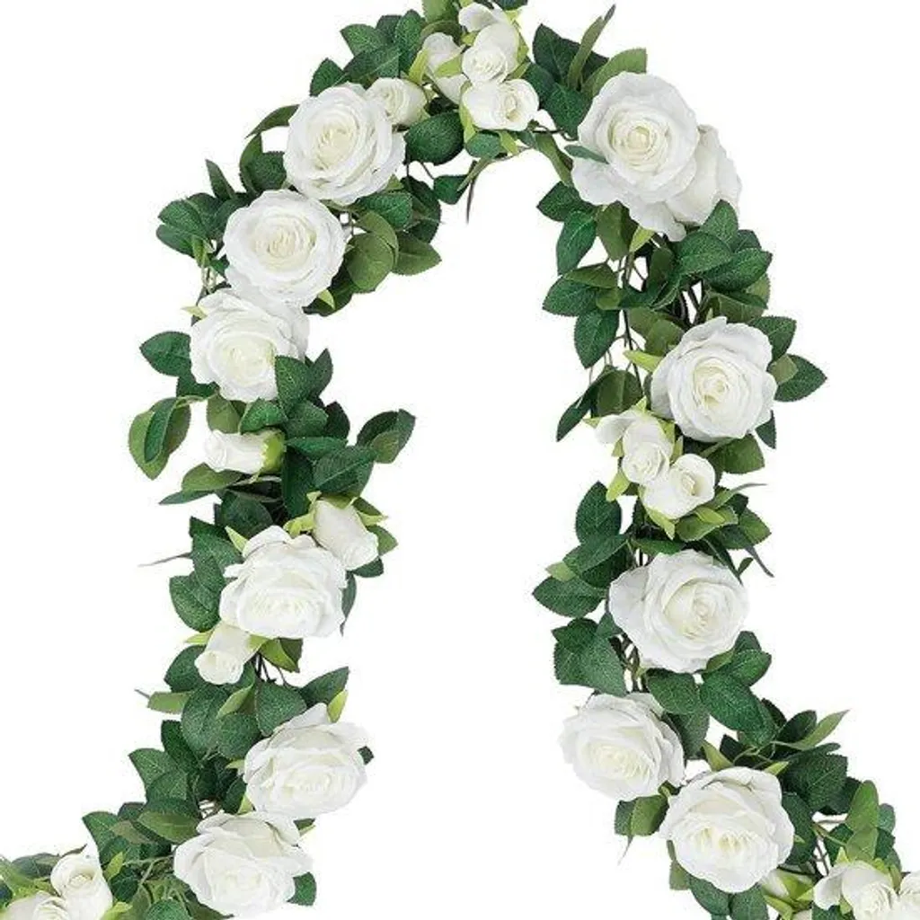 Décoration de mariage : Ruban rose artificielle 26m Blanc pour déco salle