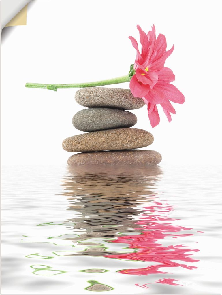 ARTland Wandbild, selbstklebend Zen Spa Steine mit Blumen I Größe: 45x60 cm