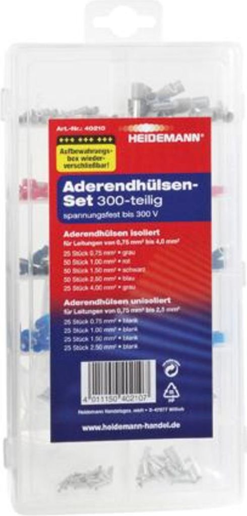 Heidemann Aderendhülsen Set 300 St. Box, wiederverw.