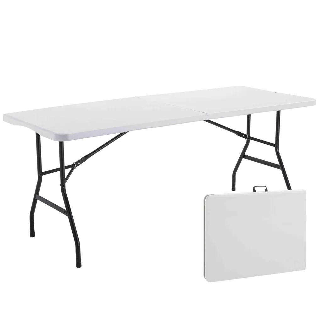 Tavolo Multifunzione Pieghevole 180 cm Oviala Rekkem Bianco 8 Posti