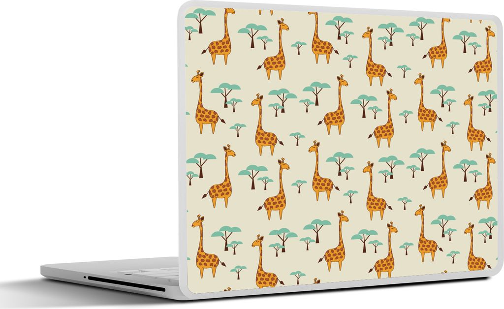 MuchoWow Laptop Aufkleber Sticker Cover Giraffe - Tiere - Muster 25x18 cm - Laptop-Deko