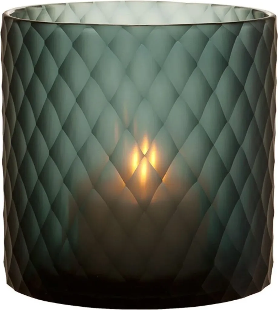 Photophore en verre saphir Casa Padrino Ø 20 cm - Bougeoir luxe diamant