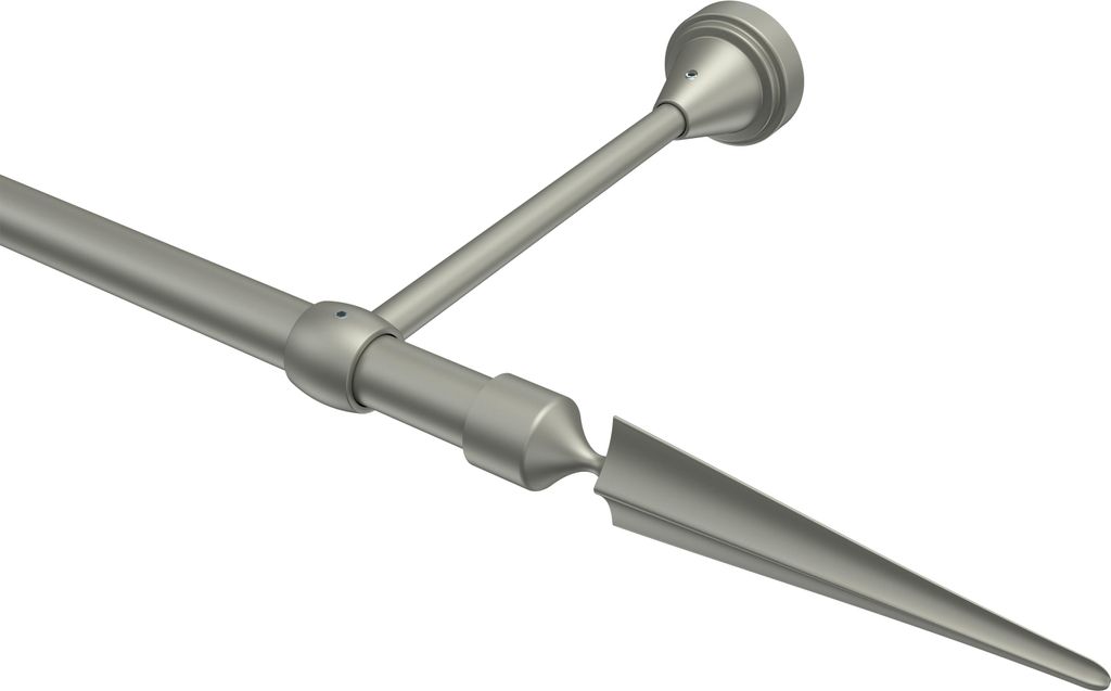 Interdeco Gardinenstange / Vorhangstange Chrom matt, Typ Primus Lorenzo (Speer), 16 mm Ø 1-läufig, 520 cm
