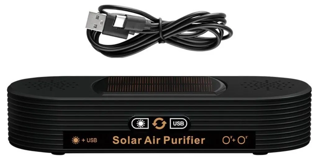 Purificateur d'air voiture double-cœur à oxygène activé et solaire