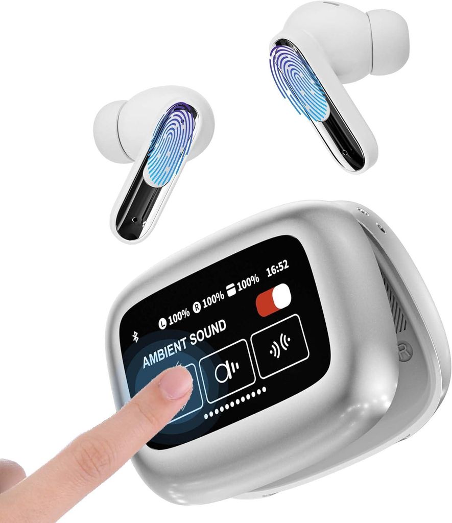 Bluetooth 5.4 ,In-Ear-Kopfhörer mit Automatischer Geräuschreduzierung,IP55 Wasserdicht,Lange Akkulaufzeit, LEDSmart-Touchscreen, für Laptop Tablet