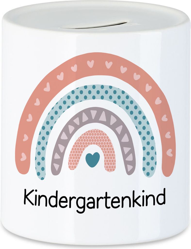 Kindergartenkind Spardose Geschenk Kindergarten Start Kita Herzen Regenbogen Mädchen Motiv