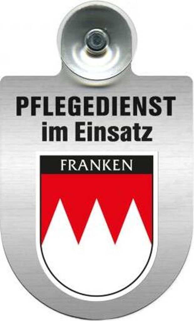 Einsatzschild Windschutzscheibe incl. Saugnapf - Pflegedienst - incl. Regionen nach Wahl - 309358 - Color - Region Franken