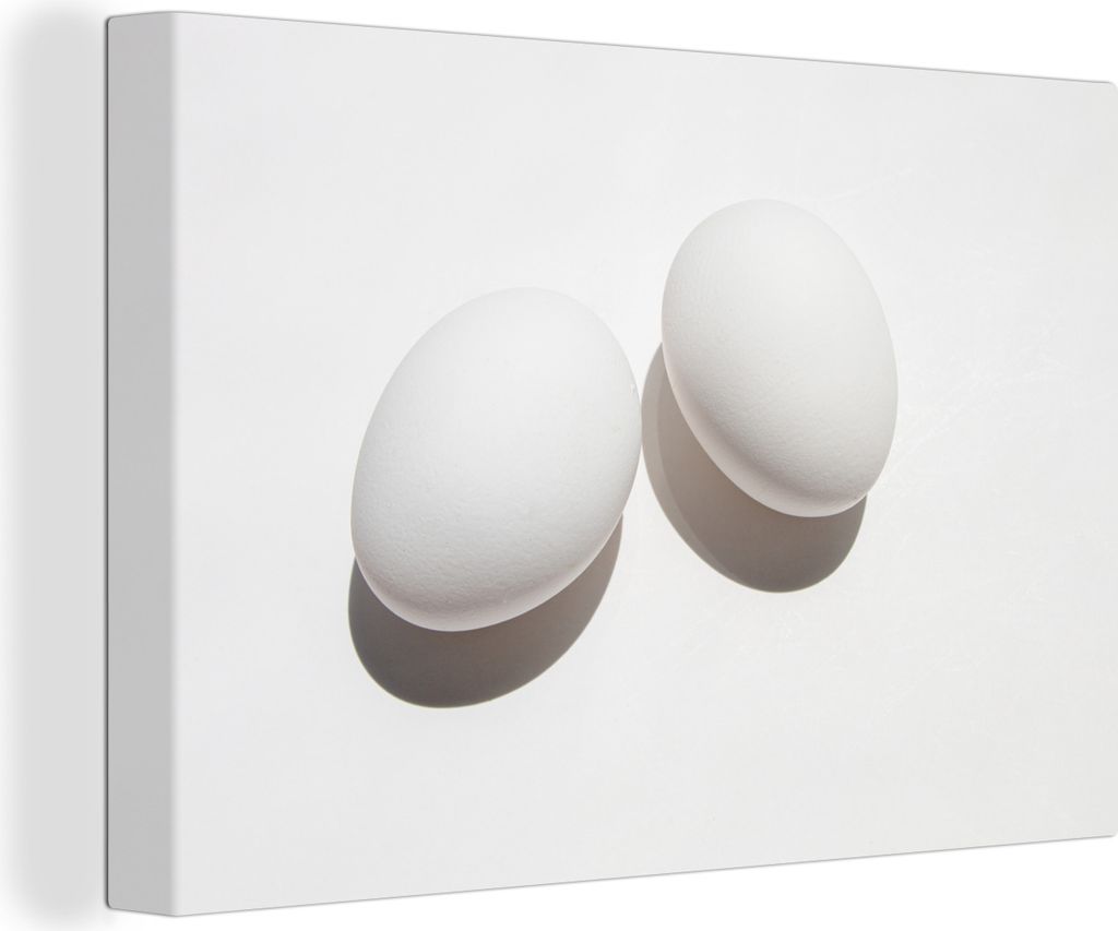 OneMillionCanvasses - Leinwandbilder - 140x90 cm, Eier auf weißem Hintergrund, Wandbilder Kunstdruck Wanddekoration