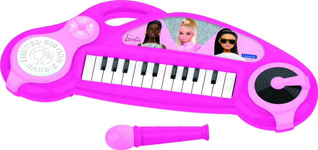 Clavier musical Barbie lumineux : piano enfant avec effets sonores et micro
