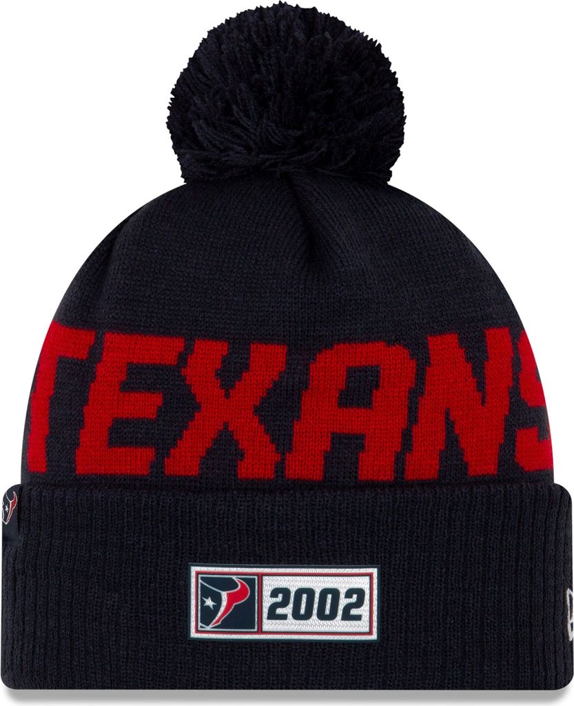 NFL Houston Texans Road Sideline 2019 Bobble Wollmütze cuffed knit NewEra