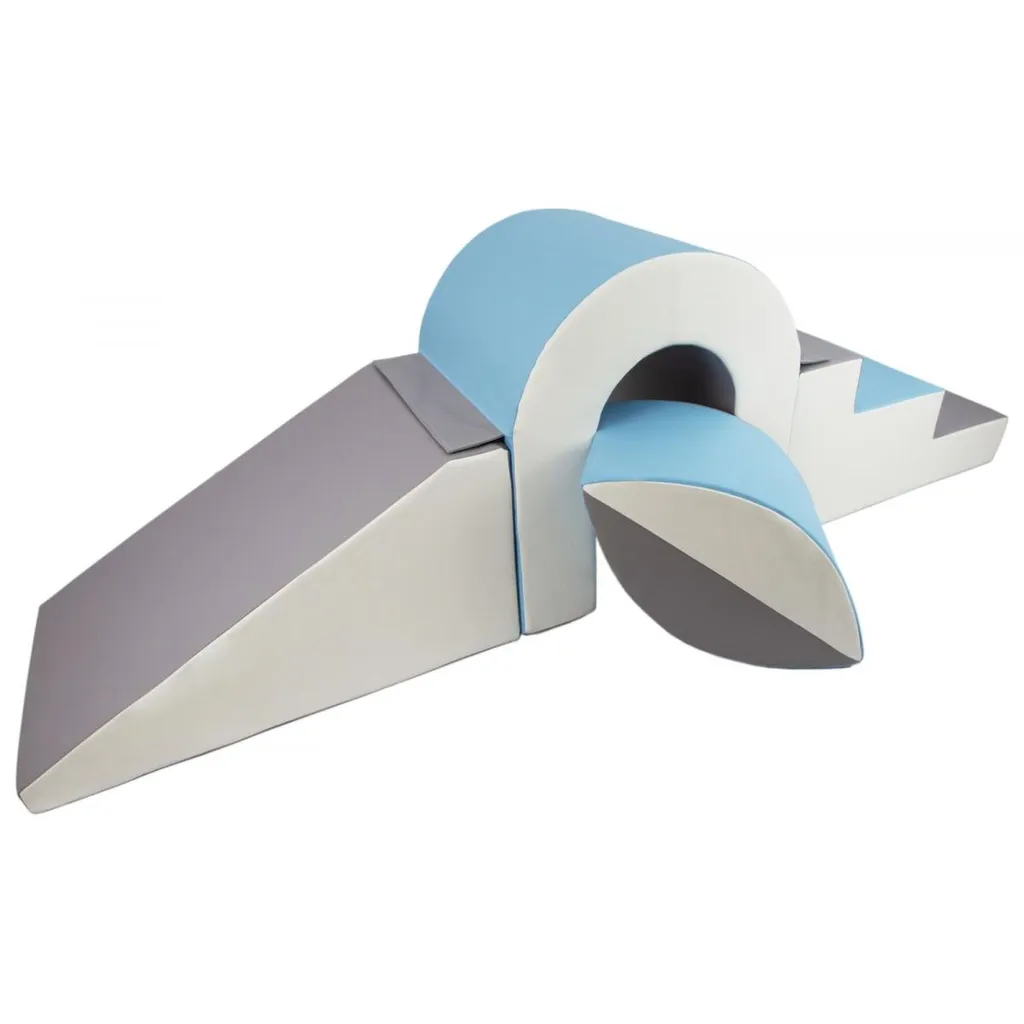 Kit 4 blocs de mousse avec barrette de liaison blanc bleu gris - K04B