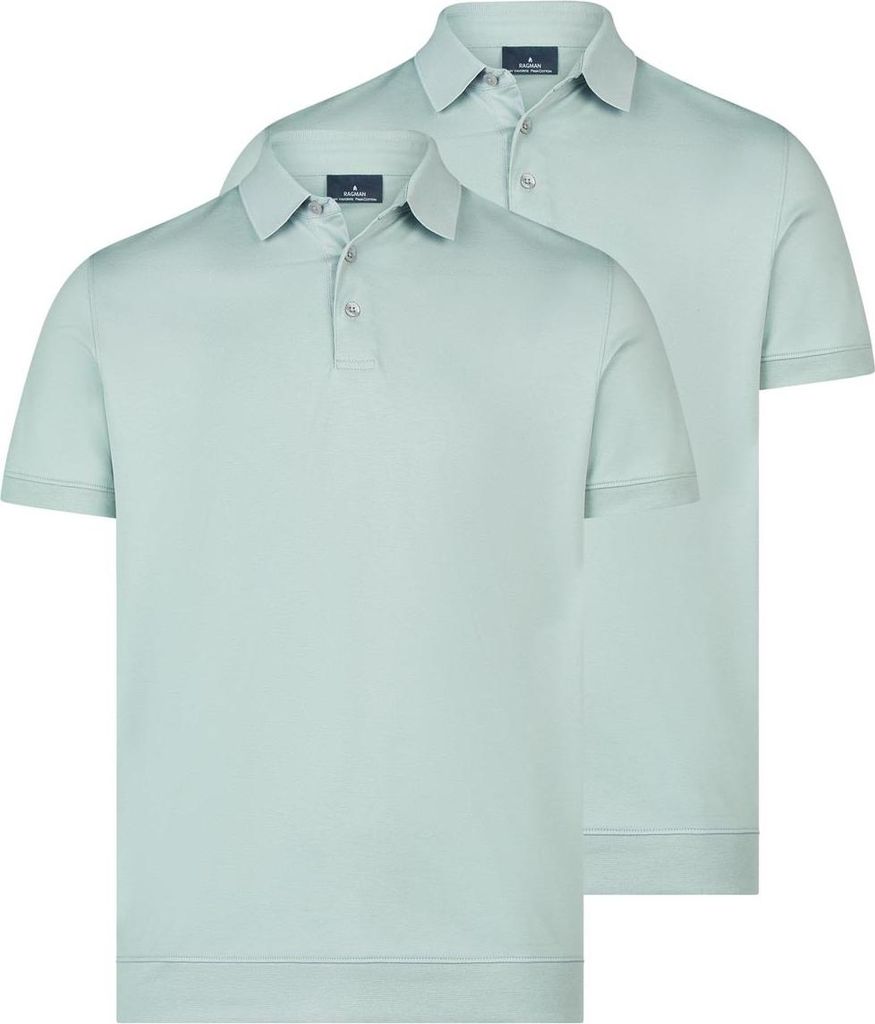 RAGMAN 2er Pack Basic Poloshirt Hochwertiges Material für Luxus-Feeling, Weicher Griff, Vielseitig kombinierbar