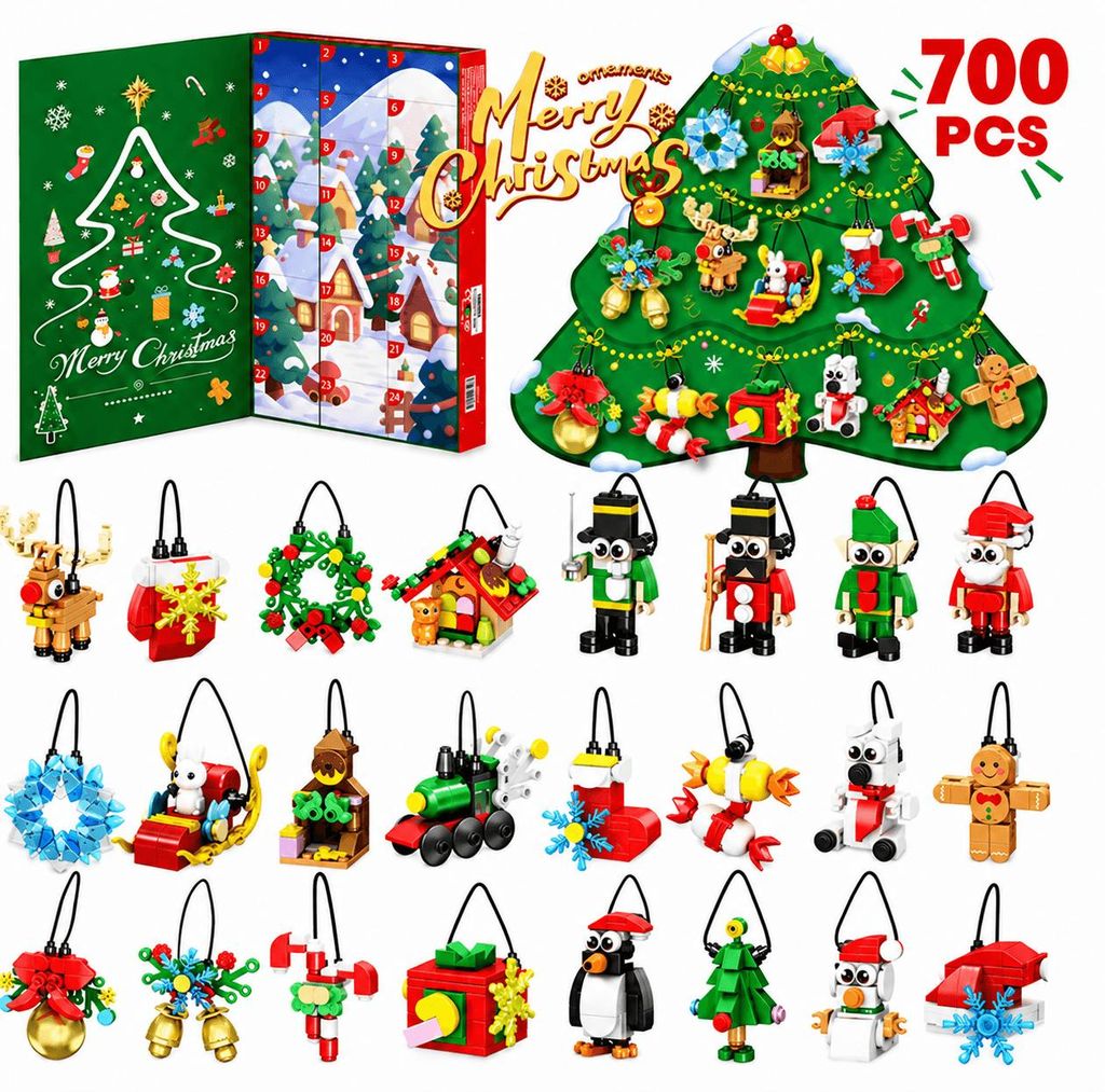 Adventskalender 2026, 24 Baustein-Anhänger, 700 Teile, Produktbild 
