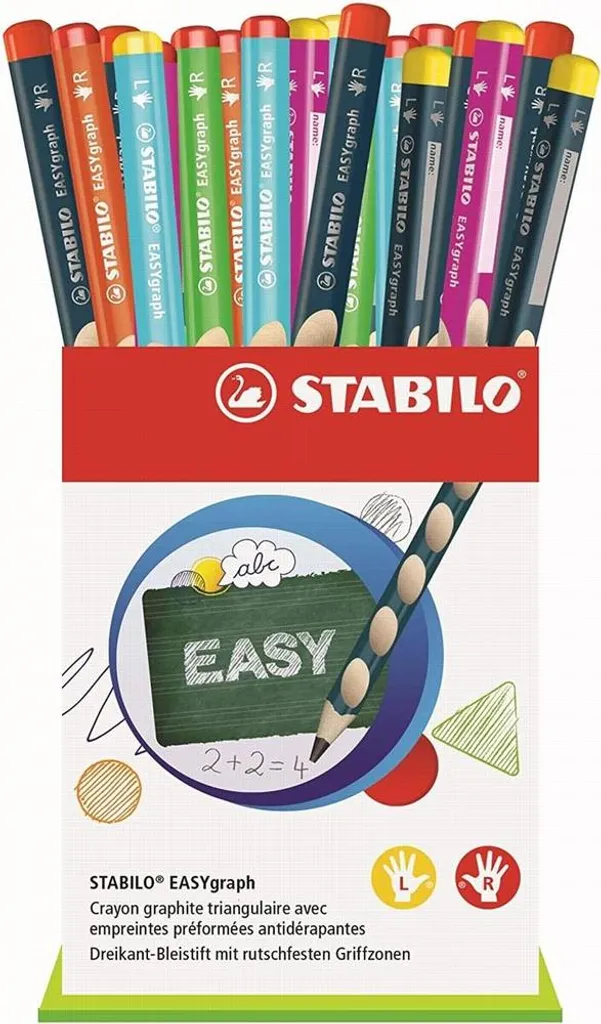Crayon de bois STABILO EASYgraph zone de préhension antidérapante x36