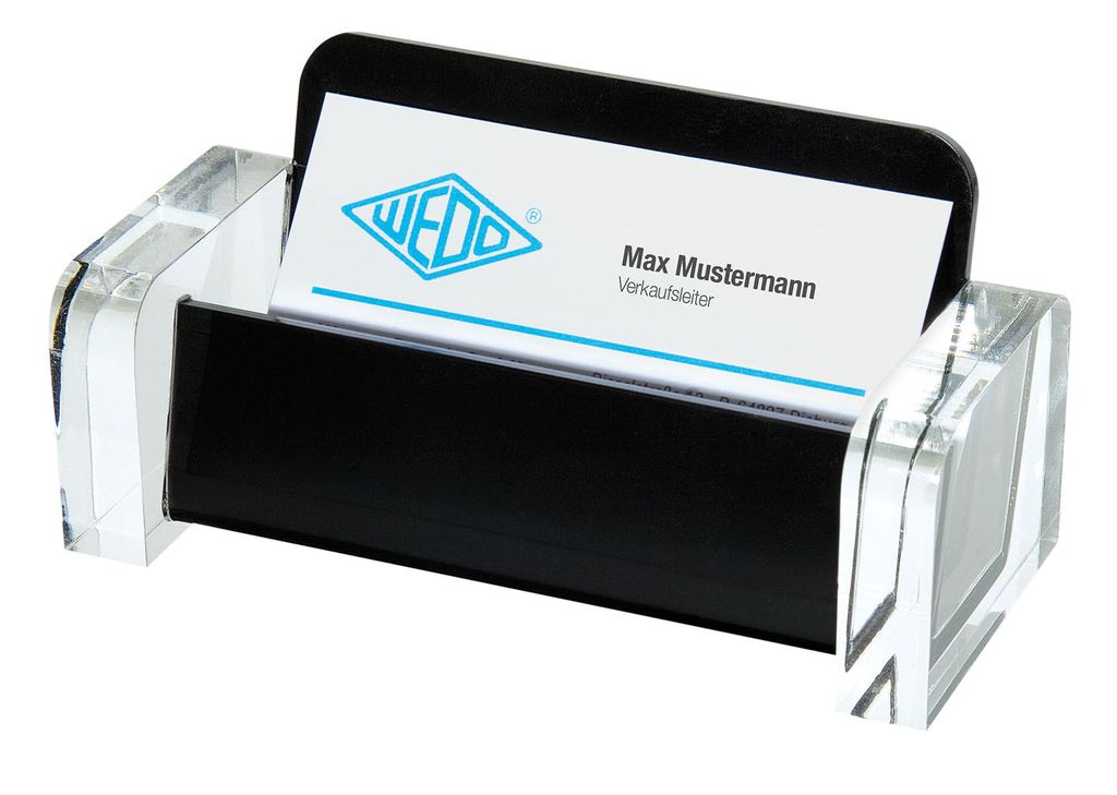 WEDO Visitenkartenhalter "acryl exklusiv" glasklar/schwarz