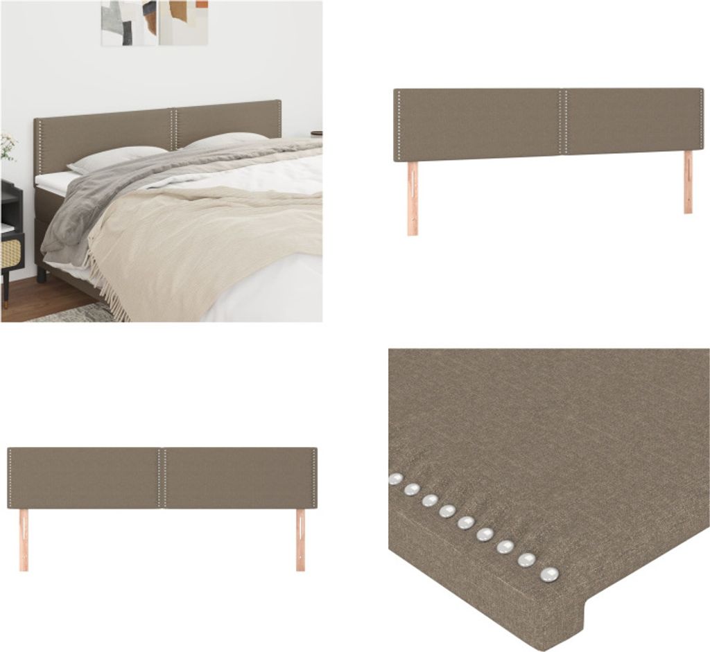 vidaXL Kopfteile 2 Stk. Taupe 90x5x78/88 cm Stoff - Kopfteil - Kopfteile - Bett-Kopfteil - Bettkopfteil
